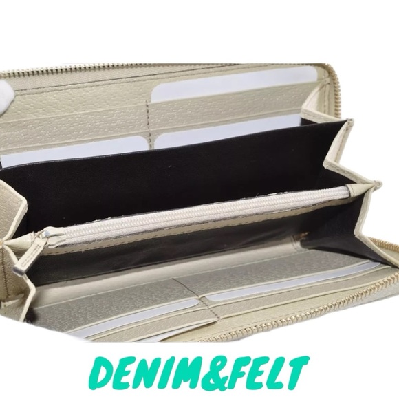 🤎GUCCI GG Beige/Off White Monogram Metal Bar Zip Around Long Wallet | PRELOVED! - Picture 15 of 16